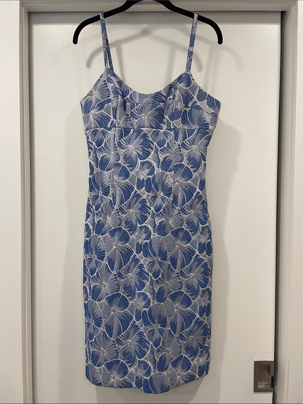 HD in Paris Blue and White Floral Spaghetti-Strap Mini Dress